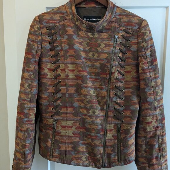 Unique Bianca Nygard Zip Jacket with Lace-Up Detailing – Size Medium - Picture 4 of 8